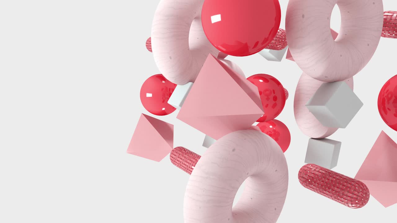 추상적인 3d 기하학적 모양, 4k 원활한 루프 애니메이션