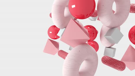 formas geométricas 3d abstractas. animación de bucle sin costuras en 4k.