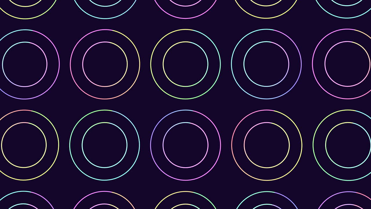 patrón de círculo abstracto diseño simétrico y futurista en púrpura, azul y amarillo