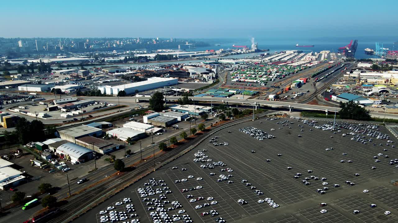 토트 해상 알래스카, 터미널 뷰, 타코마, 워싱턴의 공중 샷