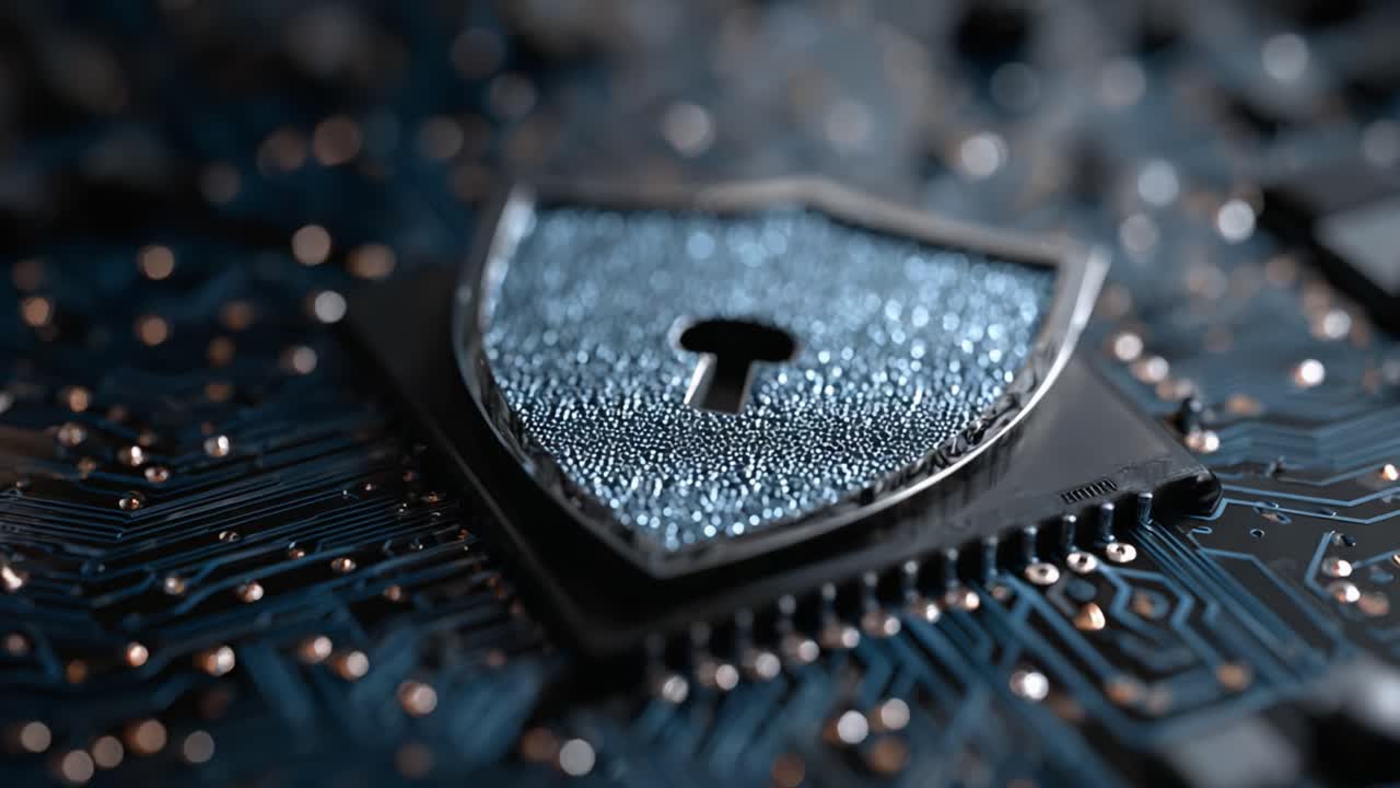 A Digital Shield: An Artistic Representation of Cybersecurity and Data Protection in a High-Tech World