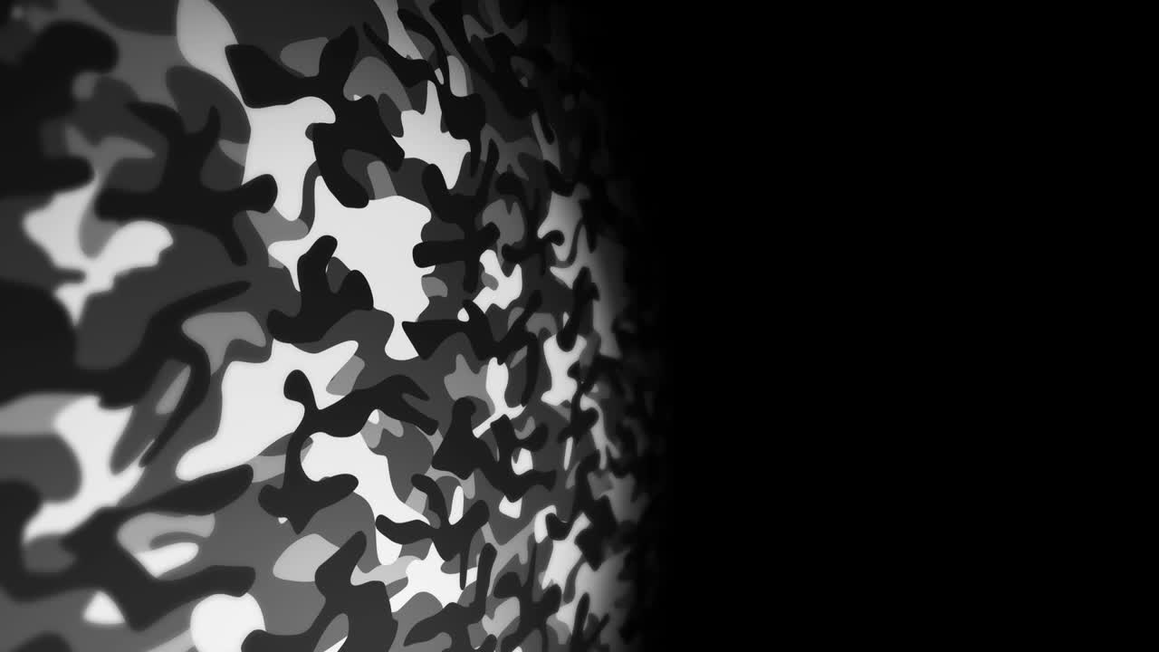 fondo de patrón de camuflaje blanco. concepto de uniforme militar. línea abstracta y textura de onda. animación de bucle.