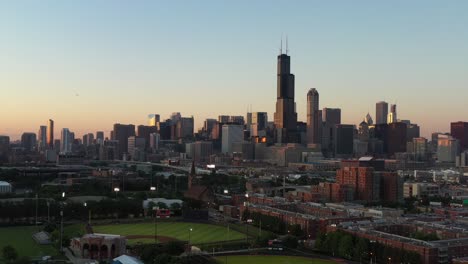 die skyline von chicago - die goldene stunde