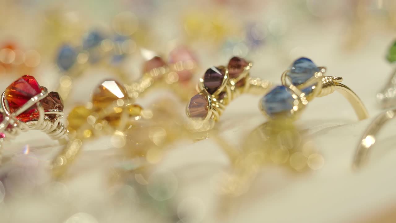 Crystal and Gold Rings