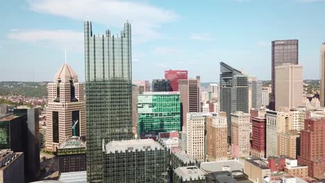 Beautiful-aerial-over-Pittsburgh-Pennsylvania-downtown-skyline-8