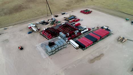 floating above a fracking operation in 2021 in eastern colorado