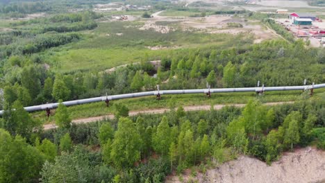 4k 無人機視頻:在晴朗的夏天的fairbanks,aka的跨阿拉斯加管道