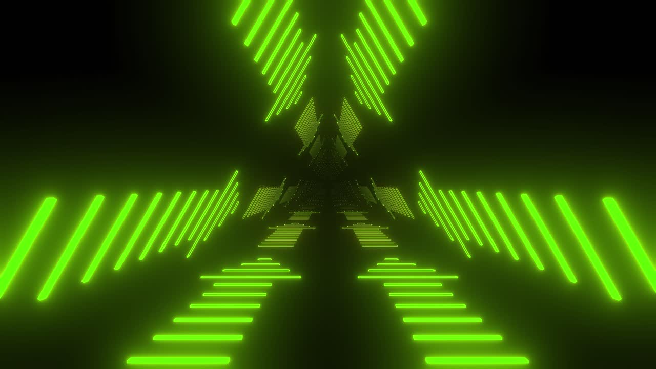Neon Green Triangular Tunnel