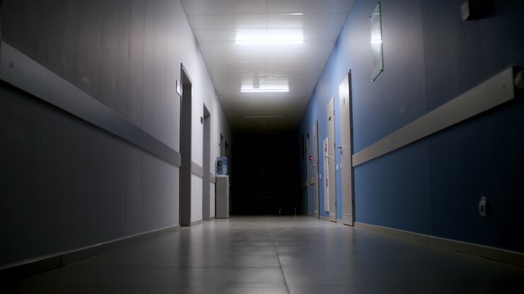 Man in uniform working on the corridor