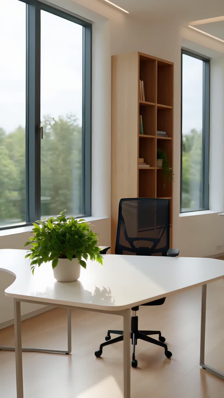 Interni Estetici di Spazio Coworking Moderno 4K