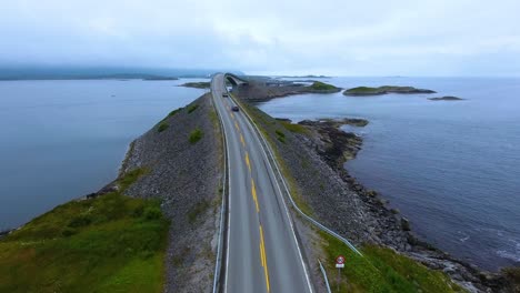 atlantic ocean road aerial footage norway