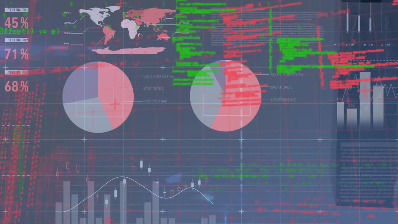 그래프와 데이터 처리로 디지털 화면의 애니메이션