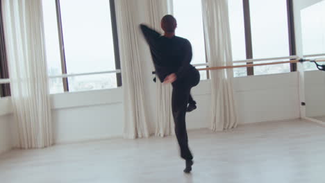 Girl Performing Energetic Contemporary Dance in Studio