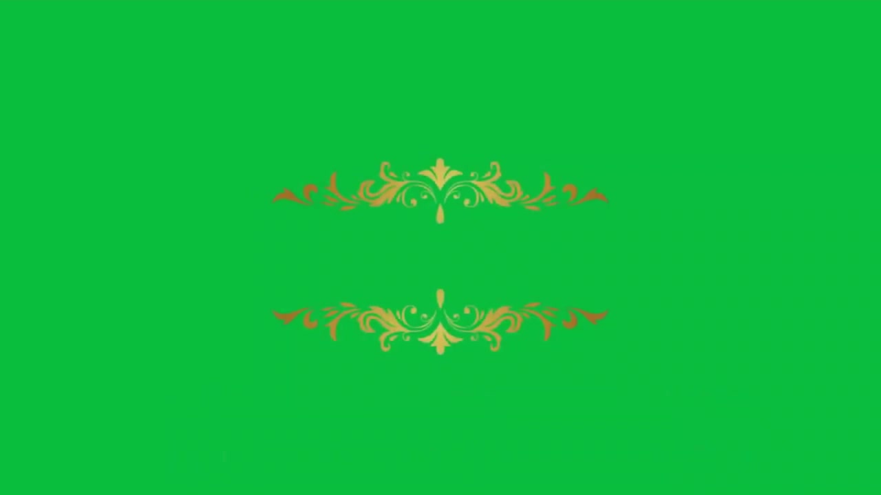 Animated Golden Ornate Frame Appearing and Disappearing on Green Screen