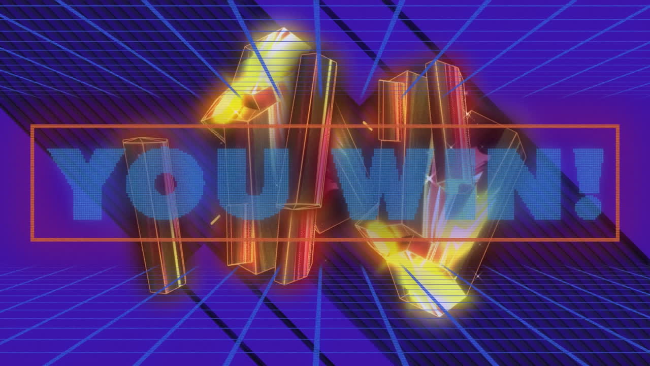 다채로운 기하학적 모양의 애니메이션과 연결을 통해 노란색 격자