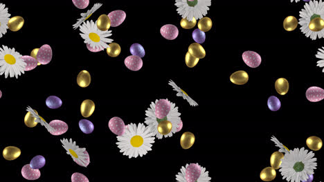 easter eggs daisies loop tile swirling with alpha