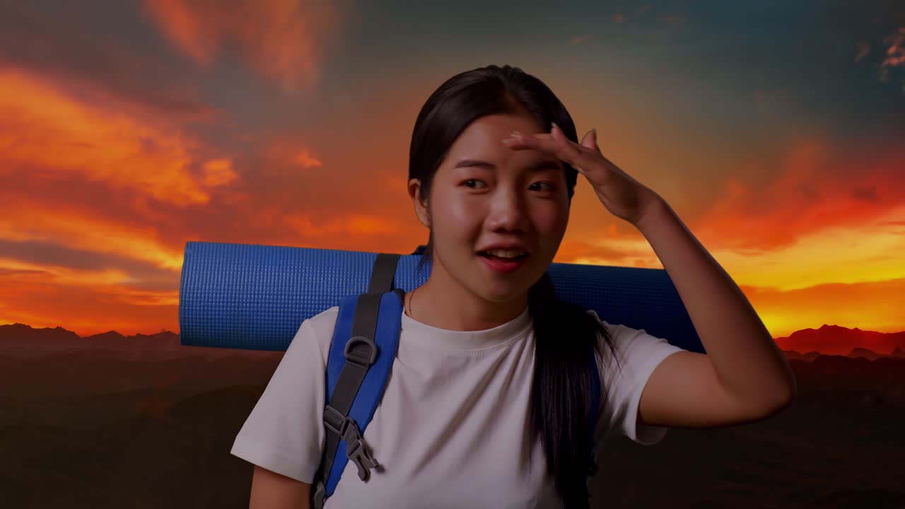 해가 지면 산책 하는 여자