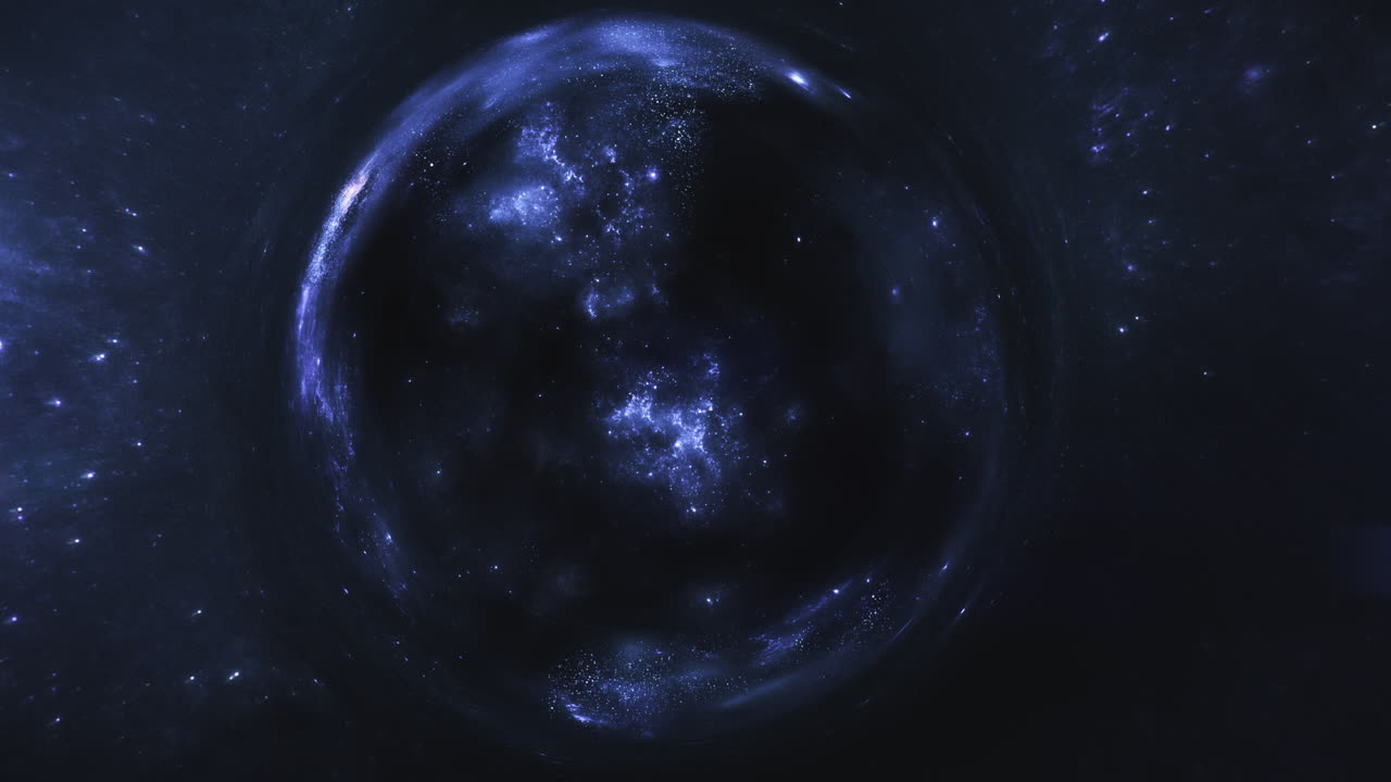 Dark blue giant wormhole curves the space around it