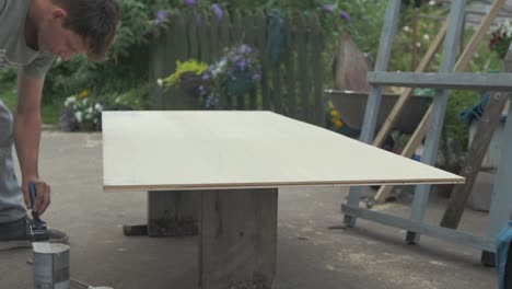 hoja de madera de capa de pintura con pintura impermeabilizante exterior