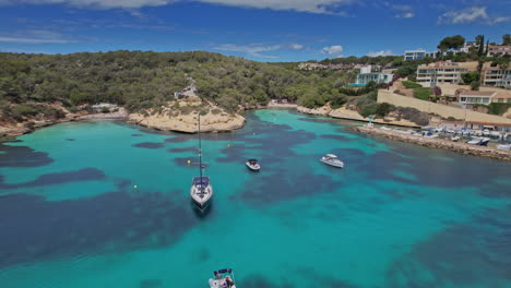 beautiful bay with boats and villas
