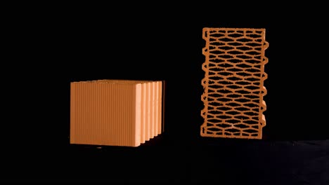 ladrillos perforados de color naranja