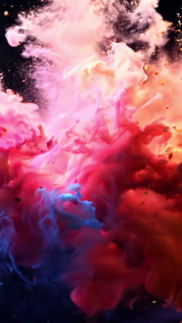 a colorful explosion of smoke and dust. the colors are bright and vibrant, creating a sense of energy and excitement. the image is dynamic and visually striking