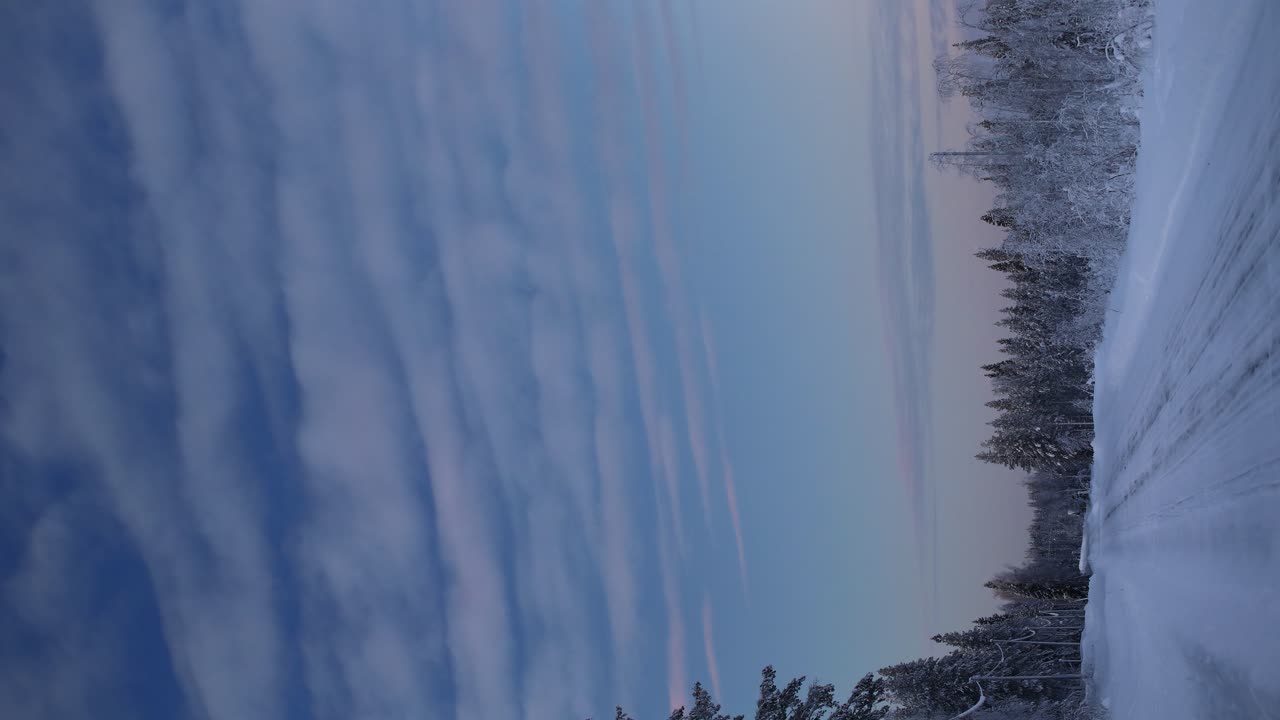 Winter landscape shot demonstrating 360 degree rotation of a polarization filter, seamlessly loopable