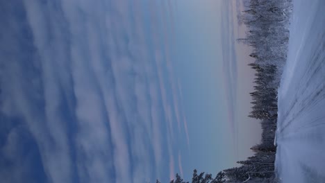 winter landscape shot demonstrating 360 degree rotation of a polarization filter, seamlessly loopable