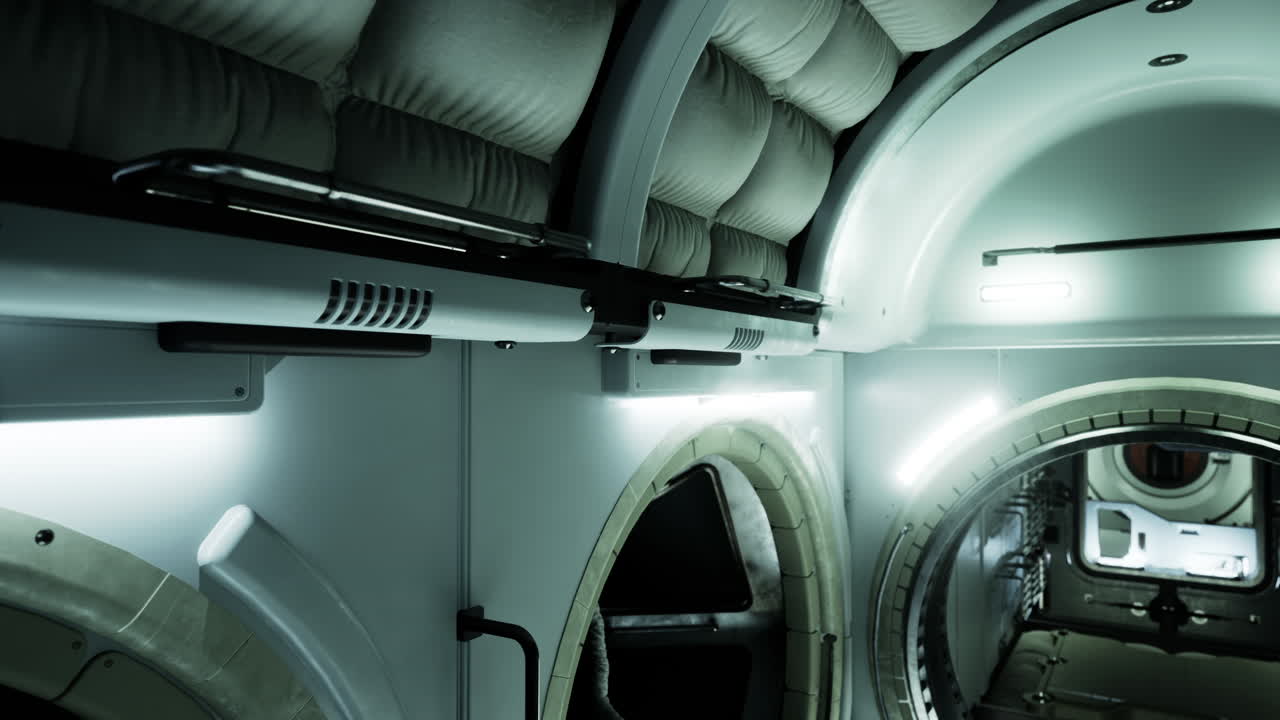 Interno futuristico di una nave spaziale