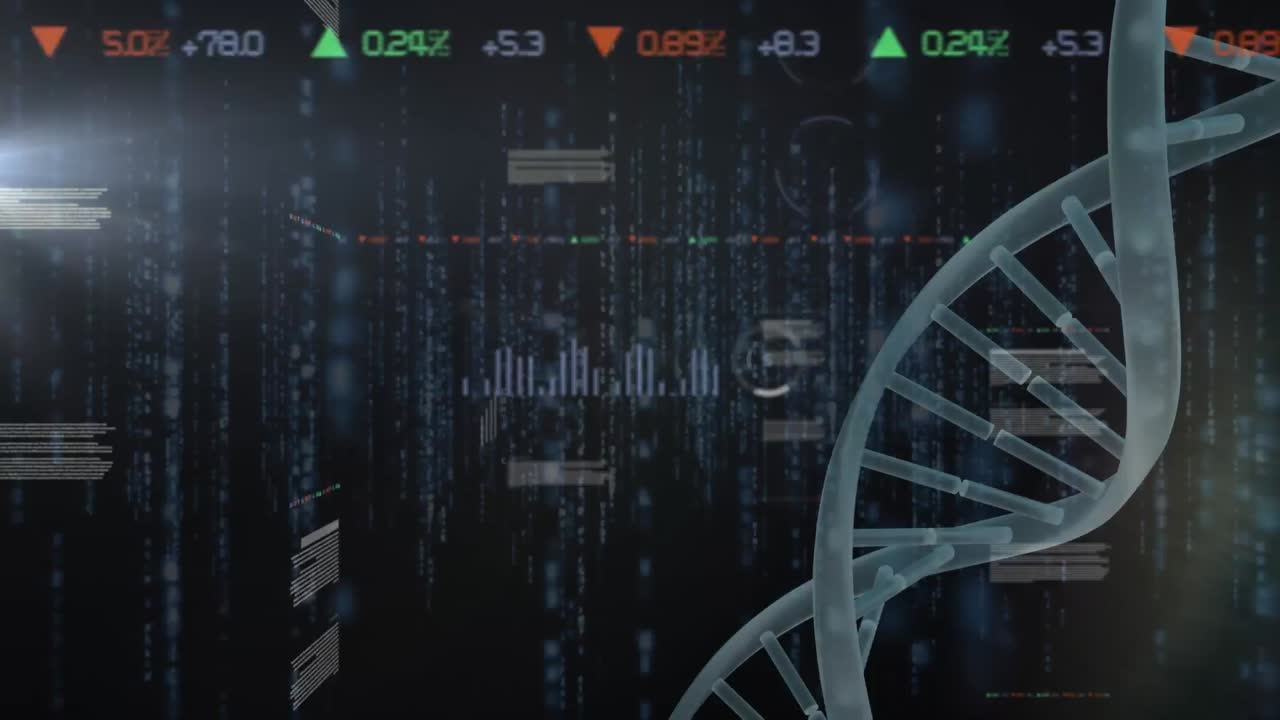 Animation of dna strand and data processing
