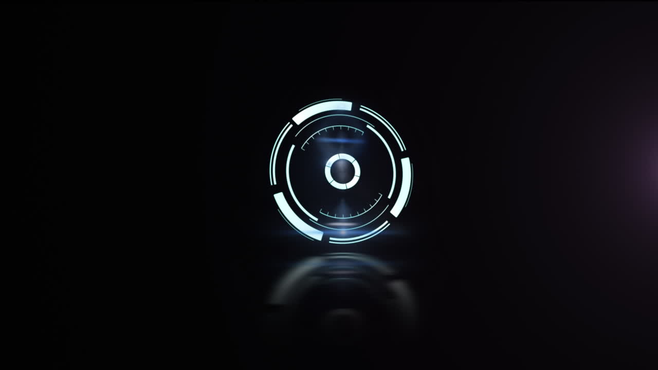 animación de formas púrpuras sobre el escaneo de alcance sobre fondo negro