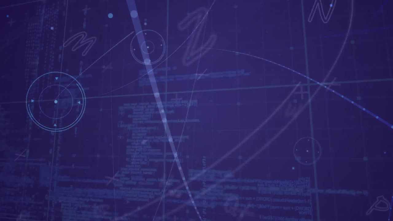 animación del procesamiento de datos y la red de conexiones