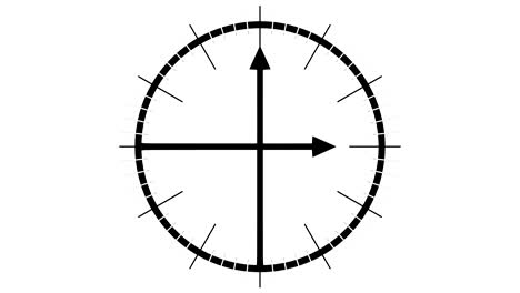 animación de lapso de tiempo de la cara plana del reloj con flechas largas.