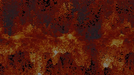 futuristic abstract red lava waveform ball oscillation, visualization wave technology digital surface with particles stars