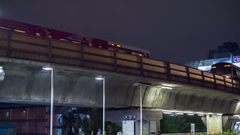 bangkok skytrain at night