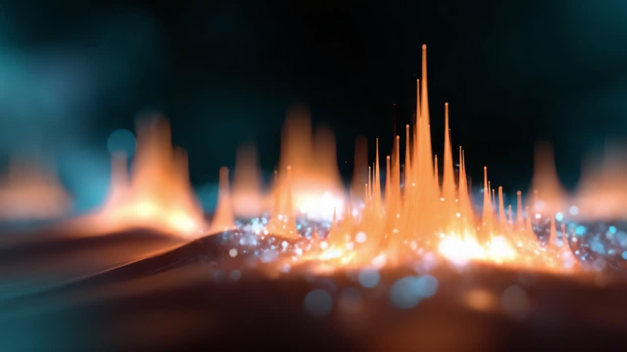 Una straordinaria rappresentazione visiva di onde digitali, che mette in mostra colori vivaci e modelli astratti in un affascinante spettacolo di luce e movimento