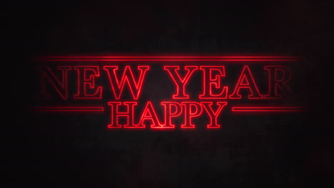 Animation-intro-text-Happy-New-Year--and-style-text-in-star-war-in-galaxy-retro-holiday-background