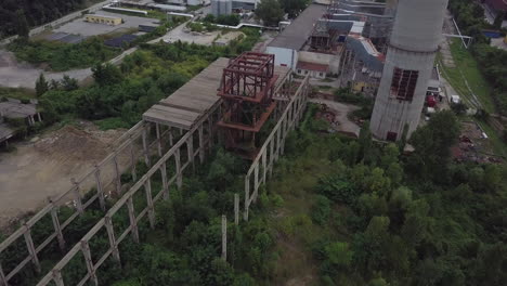 aerial footage of structures of abandoned buildings