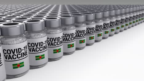botellas de vacuna contra el covid-19 dominica