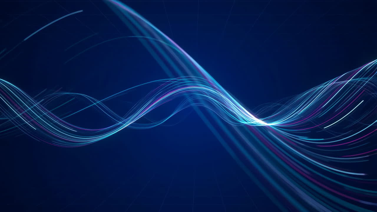 Abstract Digital Light Waves on Grid Background