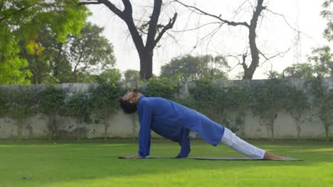 advanced yoga is being done by an indian man