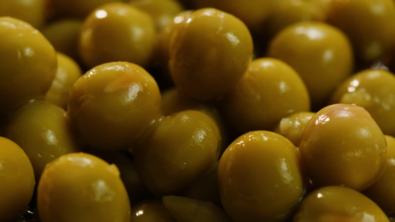 Close-up of Canned Green Peas