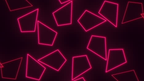 Futuristic-pink-neon-shapes-sparkle-on-black-background