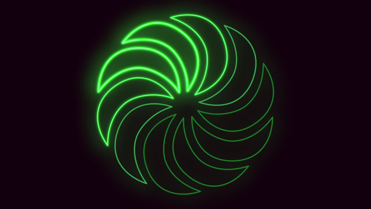 A sleek green spiral against a black background, likely serving as a decorative design or emblematic of a brand. Its aesthetic simplicity is striking and versatile