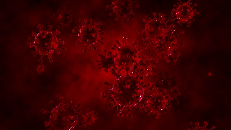 abstract coronavirus in movimento virus-cellula - motion graphics (loop)