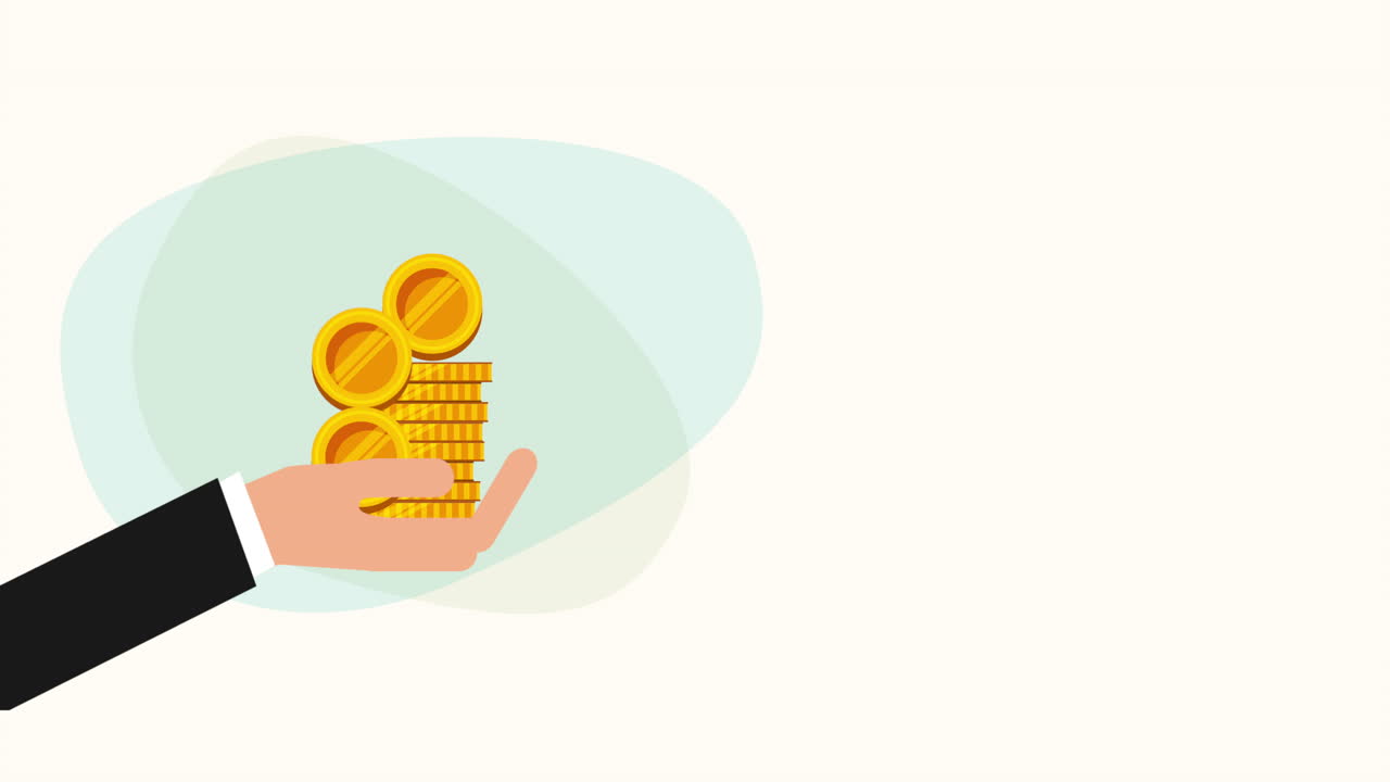 hand with coins money dollars