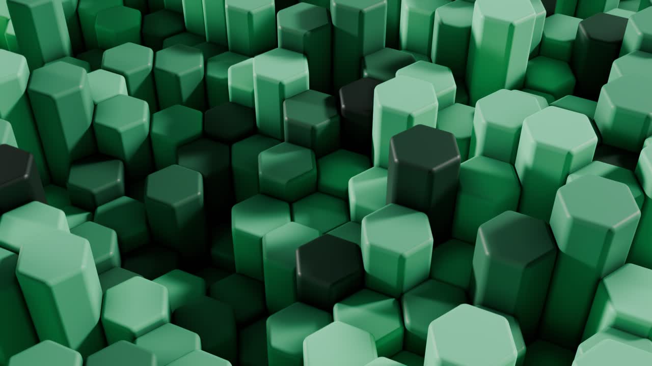 Abstract green hexagon pattern