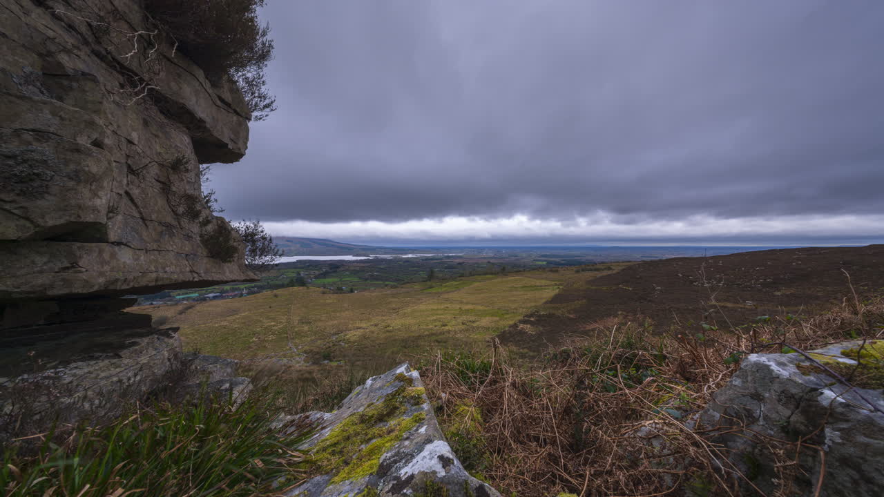 Scenic Landscape with Rocks and Cloudy Sky