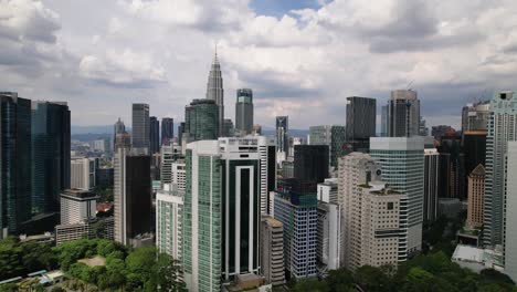 Aerial-drone-shot-over-Kuala-Lumpur-city-with