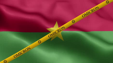 variante omicron y banda de prohibición en la bandera de burkina faso